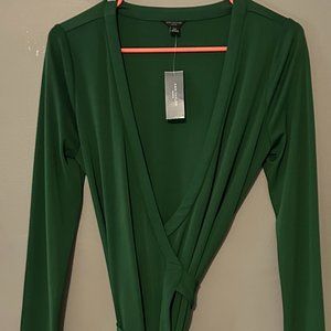 ANN TAYLOR - WRAP DRESS - Green - Size 6P